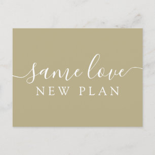 Simple Change the Date Wedding Announcement Postca Postcard