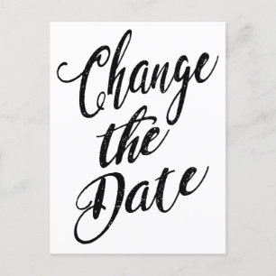 Simple Change The Date Wedding Announcement Postcard
