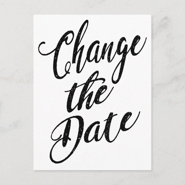 Simple Change The Date Wedding Announcement Postcard (Front)