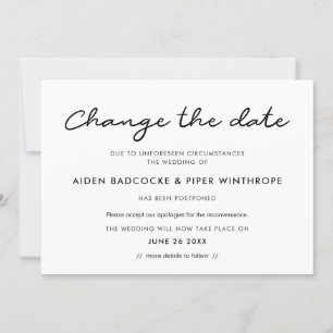 Simple Change the date wedding update card