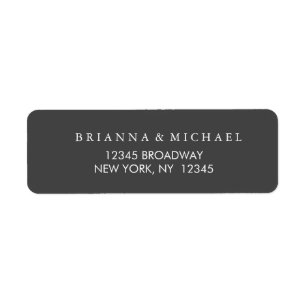Simple Charcoal and White Return Address Label