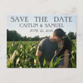 Simple Charcoal Save the Date Announcement Postcard