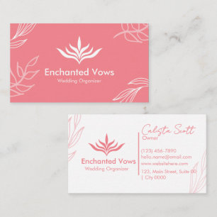Simple Charm Professional Pink Floral Soft Stylish Business Card