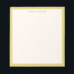 Simple Chartreuse Yellow Border Personalised Name Notepad<br><div class="desc">This notepad features your name in small spaced lowercase lettering at the top with a soft yellow chartreuse border all the way around the page. It's a clean, simple design that looks great on a desk — understated but personal. Add a name and it makes a lovely gift for anyone...</div>
