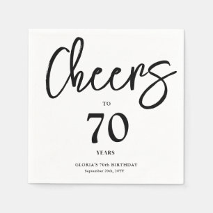Simple Cheers to 70th Birthday Napkin