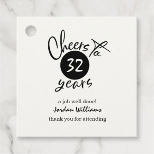 Simple Cheers to Any Years Retirement Party Favour Tags