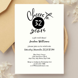 Simple Cheers to Any Years Retirement Party   Invitation