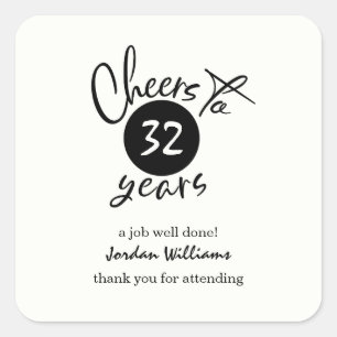 Simple Cheers to Any Years Retirement Party Square Sticker