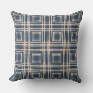 Simple chequered shirt pattern boho style cushion