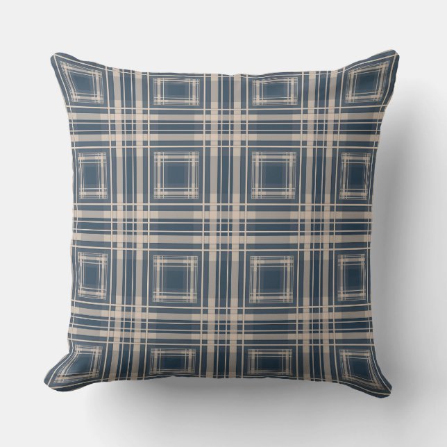 Simple chequered shirt pattern boho style  cushion (Front)
