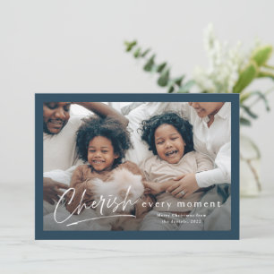 Simple Cherish Script 2 Photo Christmas Card