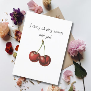 Simple Cherries boyfriend husband Valentine's Day Holiday Card