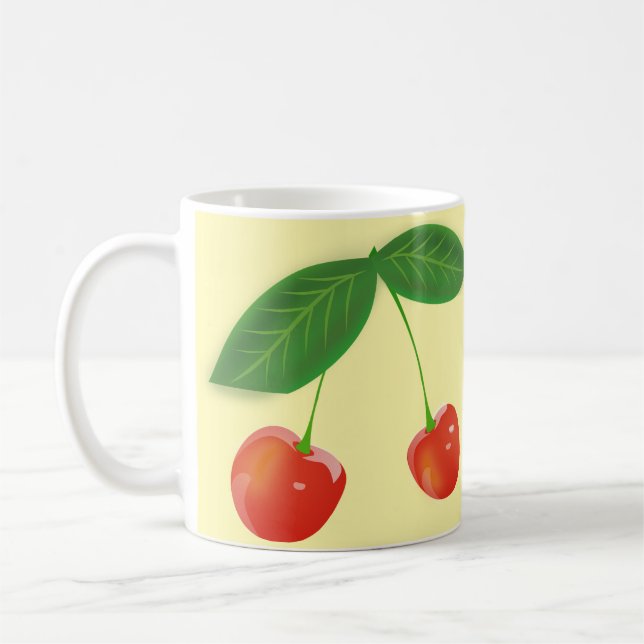 Simple Cherry Design Mug – Perfect for Fruit Lover (Left)