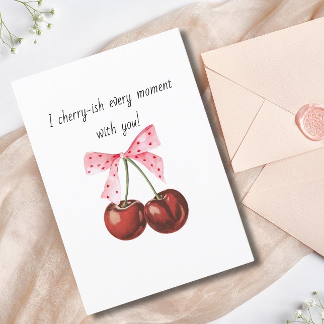 Simple Cherry Pink Bow boyfriend husband Birthday Holiday Card (Creator Uploaded)