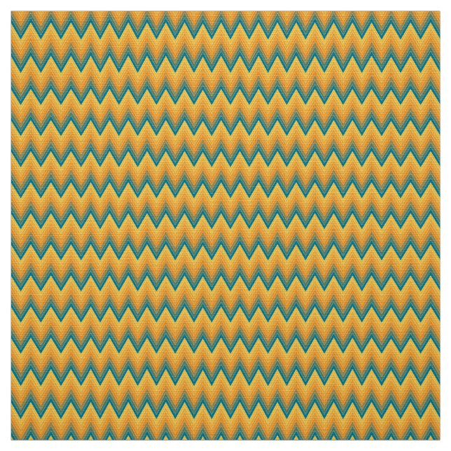 Simple chevron pattern from turquoise to yellow fabric (Swatch)