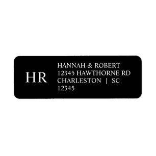 Simple Chic Black and White Elegant Return Address Label