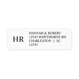 Simple Chic Black and White Elegant Return Address Label