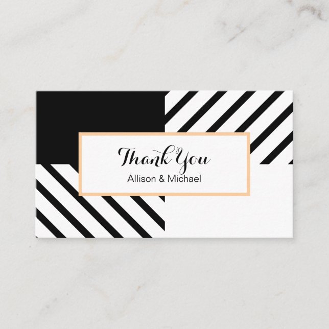 Simple Chic Black and White Modern Check Enclosure Card (Front)