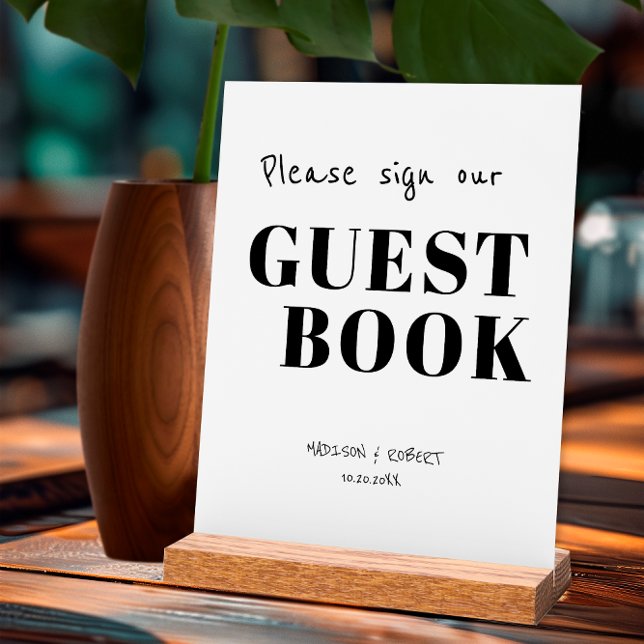Simple Chic Black and White Sign Our Guest Book (Creator Uploaded)