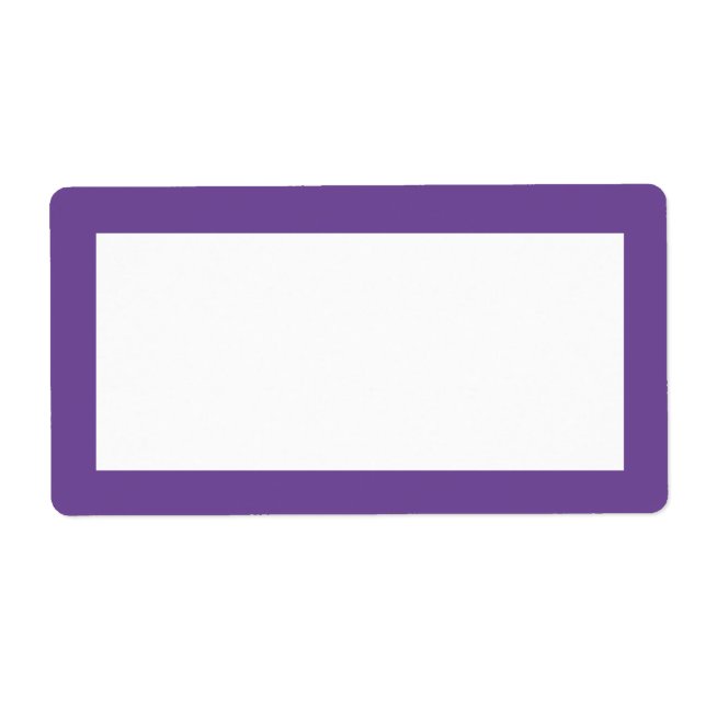 Simple Chic Blank Template Label Purple Boarder (Front)