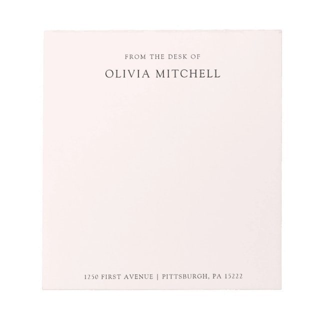Simple Chic Blush Pink | Text Notepad (Front)