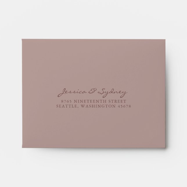 Simple Chic Botanical Dusty Mauve RSVP Address Envelope (Front)