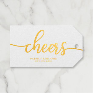 Simple Chic Calligraphy Cheers Wine Bottle Gift Tags