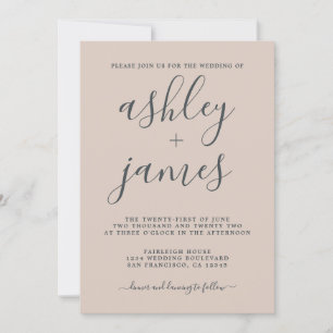 Simple Chic Calligraphy Pastel Purple Wedding Invitation