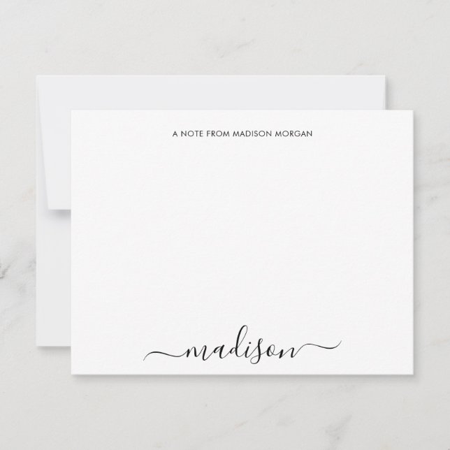 Simple Chic Calligraphy Stationery Card (Front)