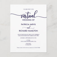 Simple Chic Calligraphy Virtual Wedding