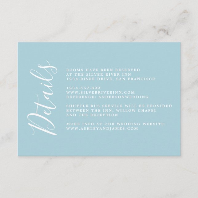 Simple Chic Calligraphy Wedding Details  Enclosure Card (Front)