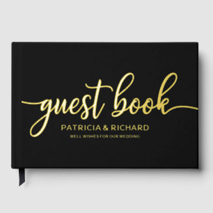 Simple Chic Calligraphy Wedding Guest Book