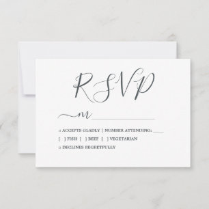 Simple Chic Calligraphy Wedding RSVP Card