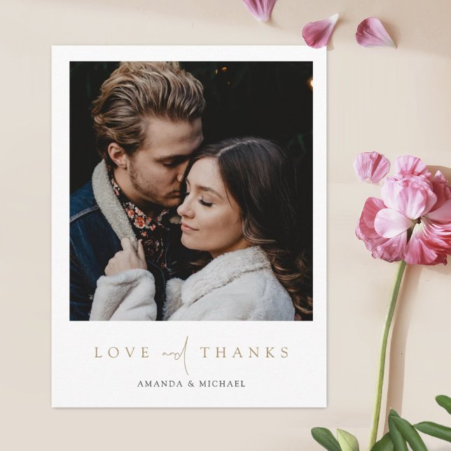 Simple Chic Custom Modern Photo Wedding Thnak You Postcard (Creator Uploaded)