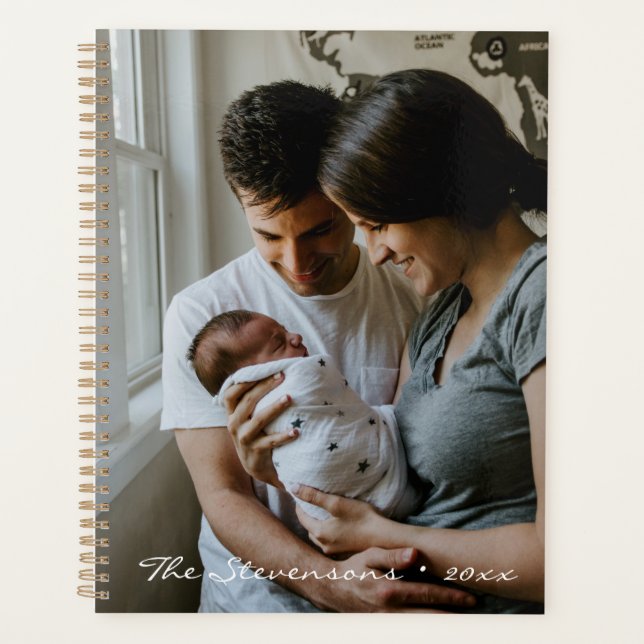 Simple Chic Custom Name and Photo Undated Planner (Front)