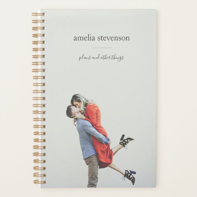 Simple Chic Custom Name Overlay Full Page Photo  Planner (Front)