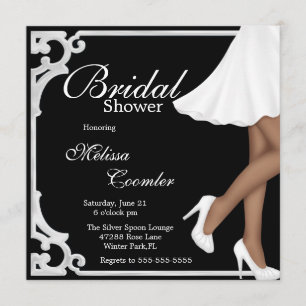 Simple Chic Elegant White Bridal Shower Invitation