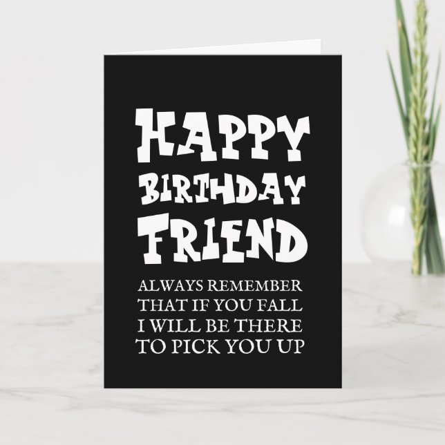 simple chic Fall Funny Happy Birthday Friend Card (Front)