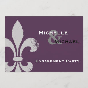 Simple Chic Fleur de Lis Party Invitations