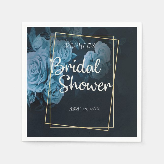 Simple Chic Gold Geometric Frame Napkin (Front)