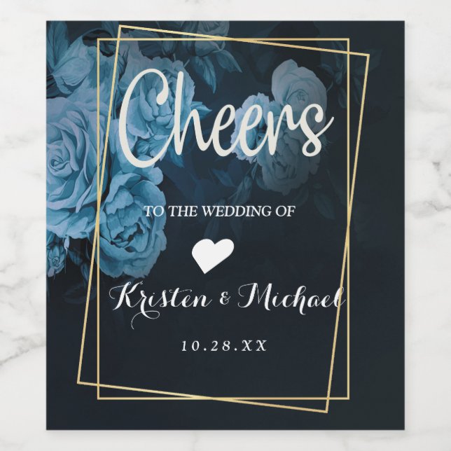 Simple Chic Gold Geometric Frame Wine Label (Single Label)