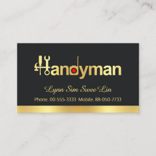 Simple Chic Gold Handyman Signage Business Card