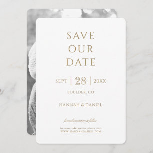 Simple Chic Gold Photo Wedding Save the Date Invitation