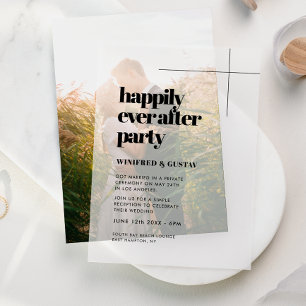 Simple Chic Happily Ever After Party Vellum Invitations
