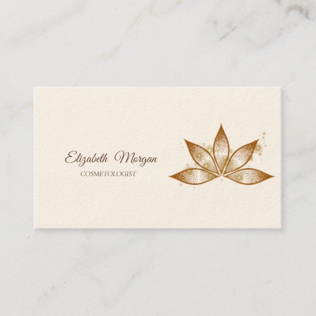 Simple Chic Lotus Sparkle  Business Card (Front)