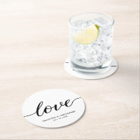 Simple Chic Love Script Wedding custom Favour Box