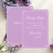 Simple Chic Mauve Lilac Fancy White Script Details
