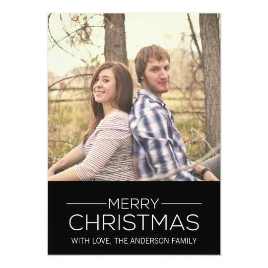 Simple Chic Merry Christmas Photo Flat Cards
