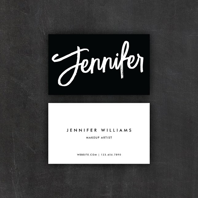Simple Chic Minimalist + Calligraphy Script Business Card (Creator Uploaded)