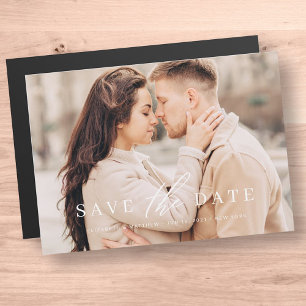 Simple Chic Minimalist Photo Wedding Save The Date Magnetic Invitation
